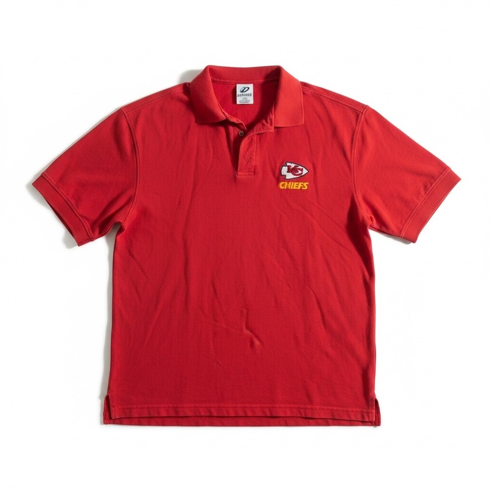 Dynasty Kansas City Chiefs Polo Mens XL Red Embroidered Logo Cotton - Picture 1 of 8